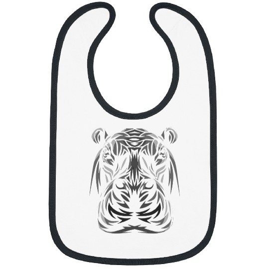 Hippo Design Cute Hippopotamus tribal Bibs
