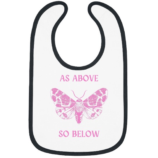 Witchcraft Pink and Black As Above So Below Witch Wicca Bibs