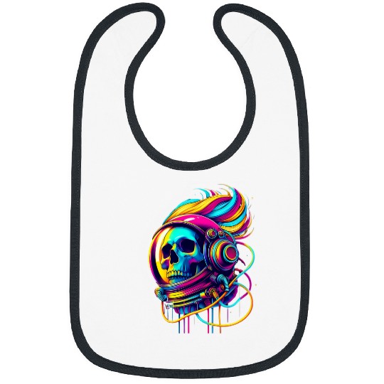 Discover Rainbow Astronaut Skull Space Lovers Cool Graphic Tee 4 Bibs