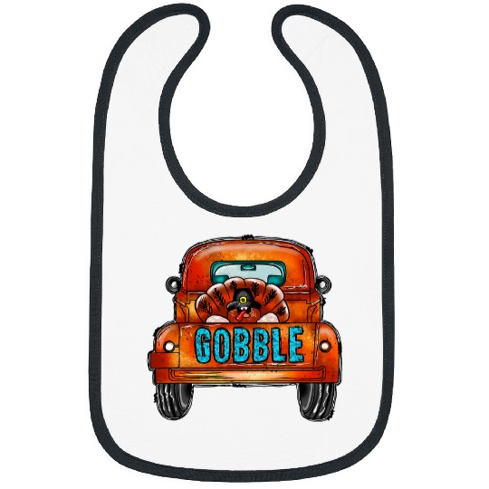 pickup truck turkey gobble gobble thanksgiving toddler kids Bibs