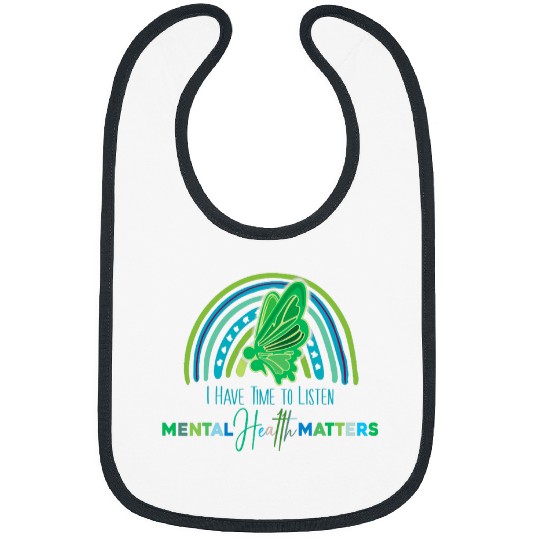 vintages Mental Health Matters Butterfly Semicolon Rainbow Bibs