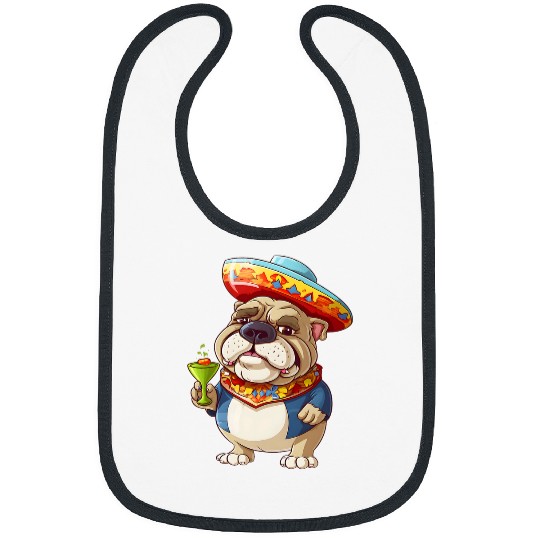 Funny Cinco De Mayo Bulldog Tequila Cinco De Fiesta Bibs