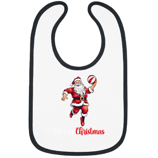 Merry Christmas Santa Volleyball Player xmass Pajama Bibs