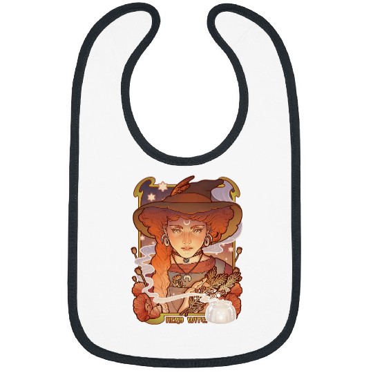 HERB WITCH Art Nouveau Poppies by Medusa Dollmaker Bibs