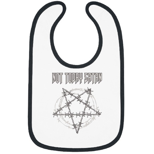Occultism Barbed Wire Pentagram Not Today Satan Bibs