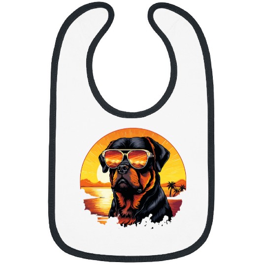 Rottweiler Rottie Dog Breed Pet with Sunglasses Bibs