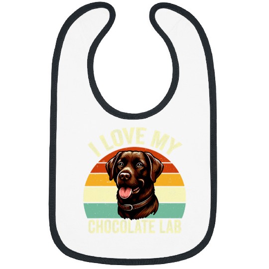 I Love My Chocolate Lab vintages Chocolate Labrador Dog Lover 2 Bibs