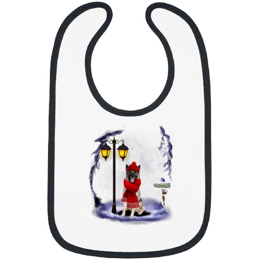 Norwegian Elkhound Santa Snow Christmas Light Winter Pajama Bibs