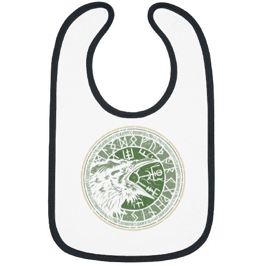 Valhalla Raven Ravens Odins Runes Norse Compass Viking 25 Bibs