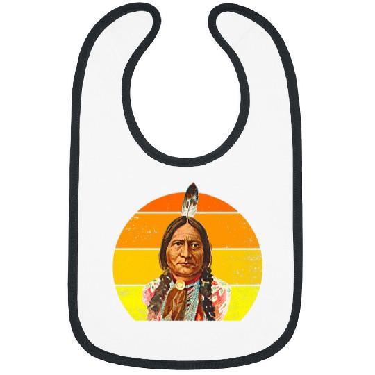 Sitting Bull Native American Day Design vintages Sunset Bibs