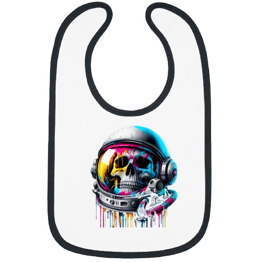 Discover Rainbow Astronaut Skull Space Lovers Cool Graphic Tee 5 Bibs