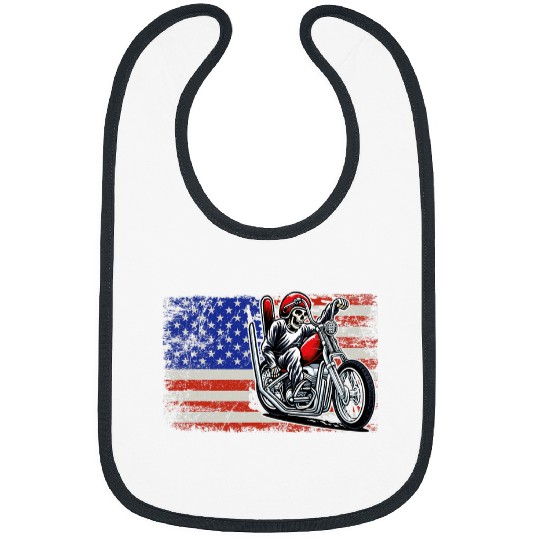Discover Patriotic American Flag Motorcycle Rider Biker US Bibs