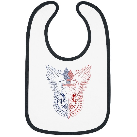 Valhalla Raven Ravens Odins Runes Norse Compass Viking 213 Bibs