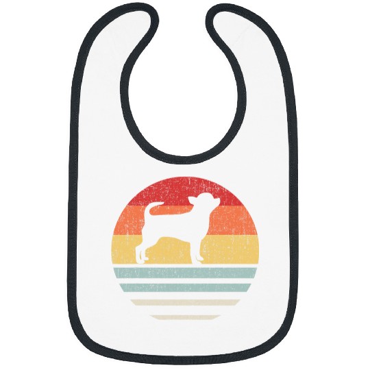 Discover Retro Smooth Coat Chihuahua Dog Mom Dad Cute Dog Lover Owner Bibs