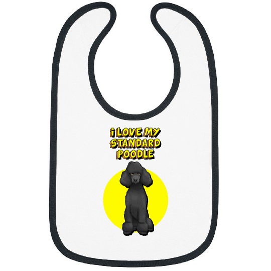 I Love My Black Standard Poodle Bibs