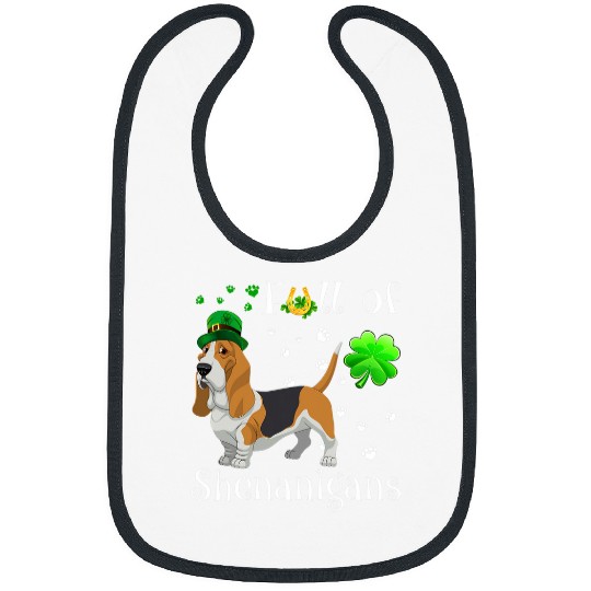 Discover Full Of Shenanigans basset hound Dog Irish Bibs