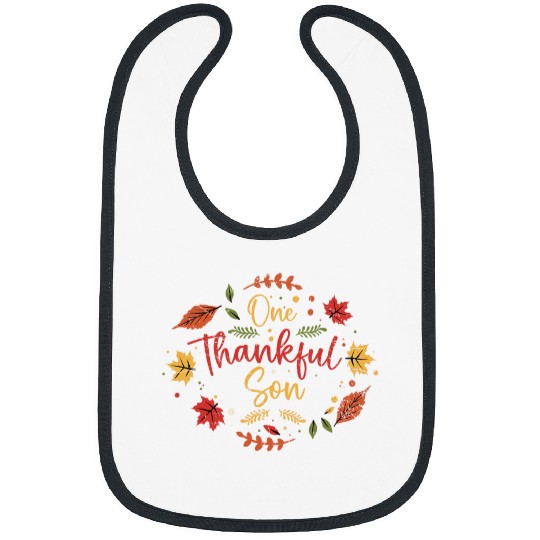Thankful Son Thanksgiving Day Turkey Family Matching Grunge Bibs