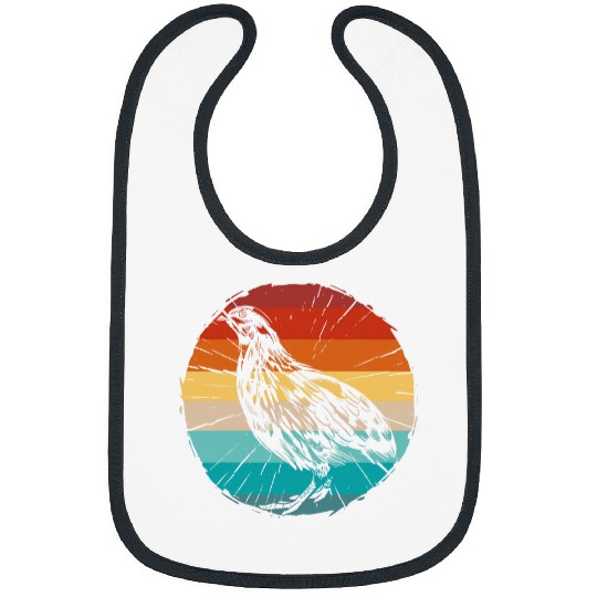 vintages retro sunset detailed Quail bird Quail birds animal Bibs
