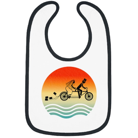 Honeymoon Couples Bride Groom Vacation 70s Retro Vintage Bibs