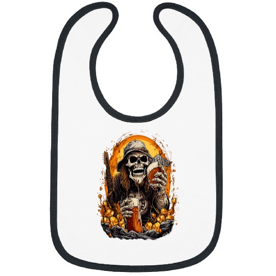 Horror Skeletons Beverage Inspiration Graphic Design Art Cool Bibs