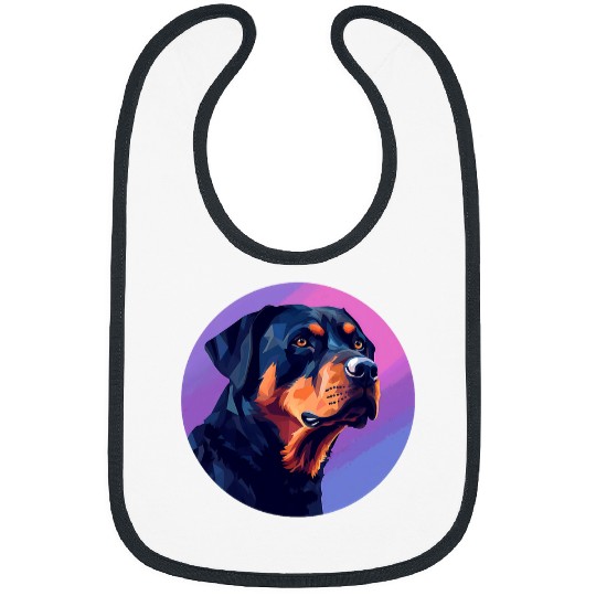 Rottweiler Dog Minimal Love Dogs Bibs