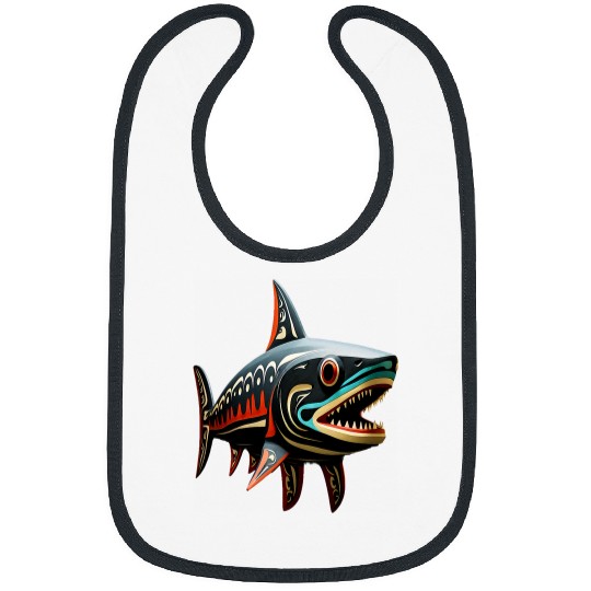 Shark Haida Totem Art Native American Indigenous Tribal 1 Bibs