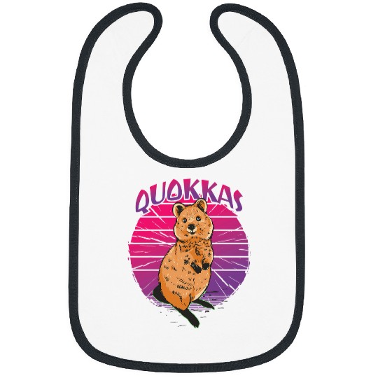 Vaporwave retro australian quokkas shorttailed scrub wallaby Bibs