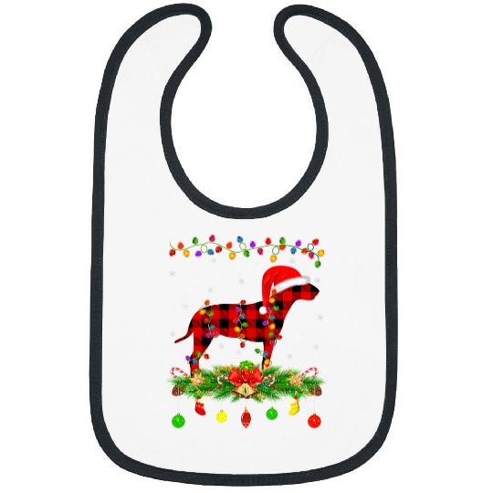 Matching buffalo plaids Bull Terrier Dog Christmas Pajama Bibs