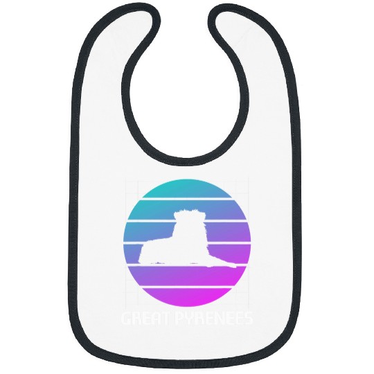 Retro Great Pyrenees Dog Lover Bibs