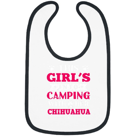 Girls into Camping with Her Chihuahua Camper Dog Lover Camp Bibs