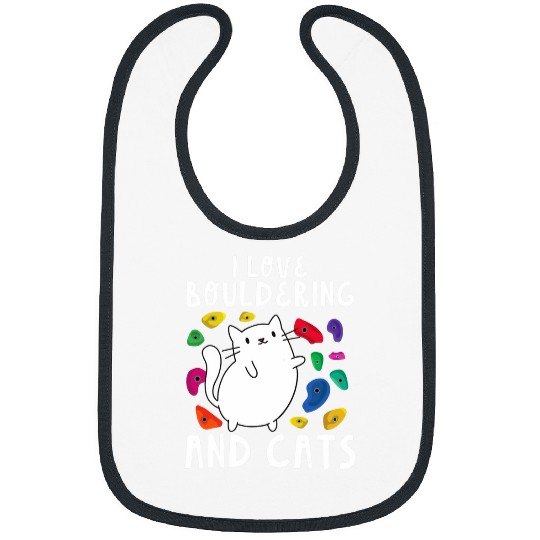 Rock Climbing Holds Climber Cute I Love Bouldering And Cats Bibs
