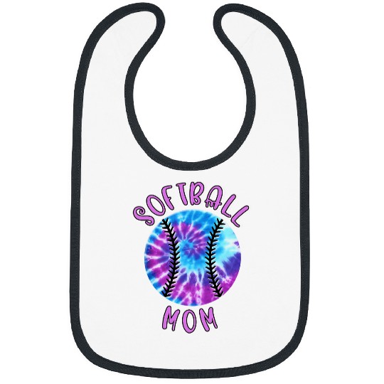 Softball Mom Purple Daze Tie Dye Bibs