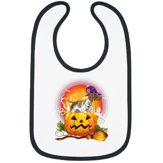Dog German Shorthaired Pointer Witch Pumpkin Halloween GSP Lover 72 Bibs