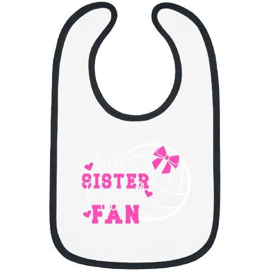 Little Sister Volleyball Sister Of A Volleyball Player Bibs