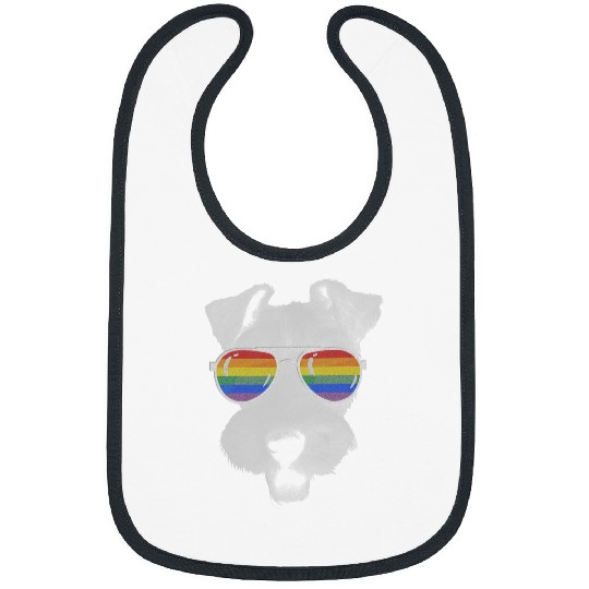 Pride Month Wire fox terrier Rainbow Flag Bibs