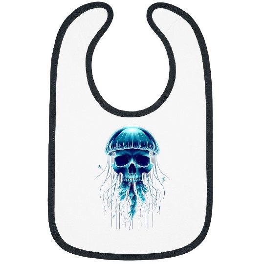 Oceanic Mystery Jellyfish Skull Fusion Art Bibs
