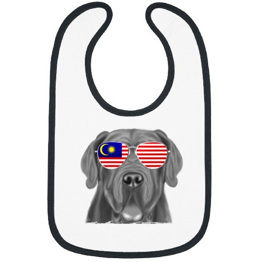 Neapolitan Mastiff Dog Malaysia Flag Sunglasses Bibs