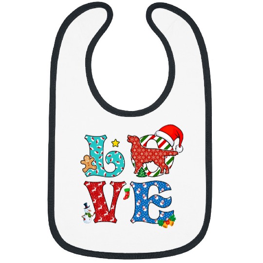 I Love Dog FlatCoated Retriever Christmas Bibs