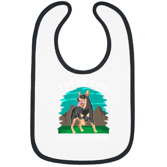 I Hear You Im Just Not Listening Cute Australian Cattle Dog Bibs