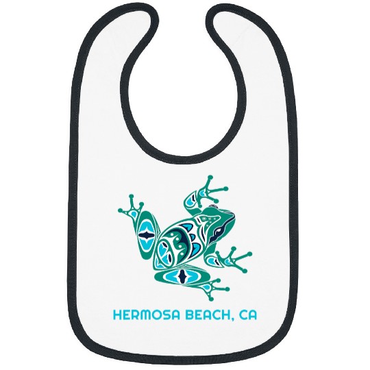 Hermosa Beach CA Green Frog PNW Art Native American Bibs