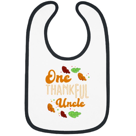 One Thankful Uncle Autumn Fall Turkey Thanksgiving Day 2 Bibs