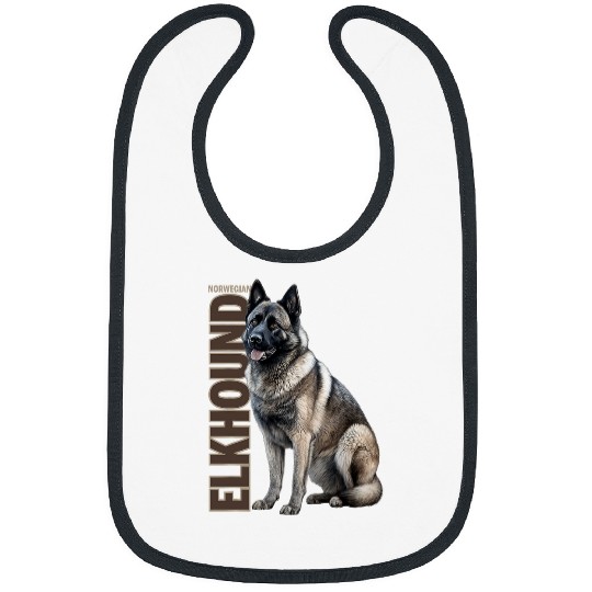 Norwegian Elkhound Watercolor Bibs