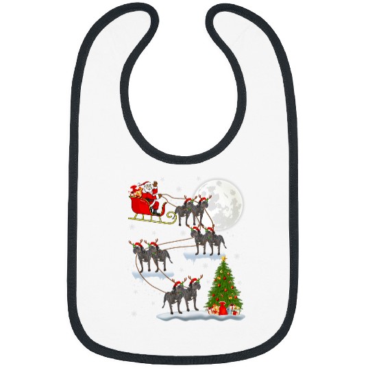 Funny xmass Lighting Tree Santa Riding Cane Corso Christmas Bibs