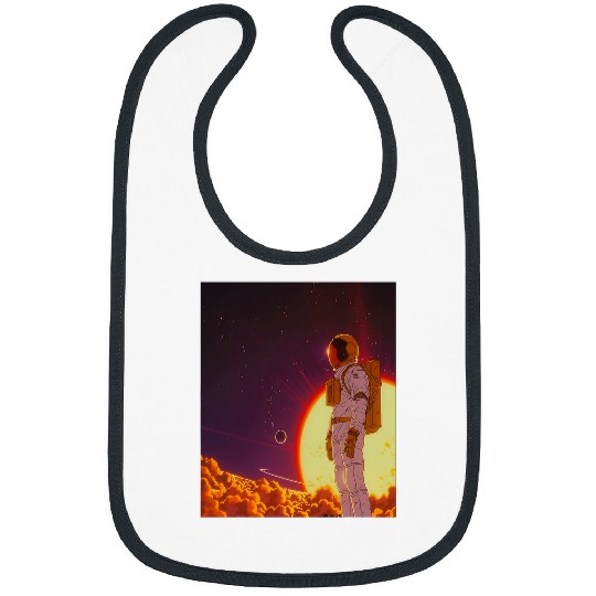 Retro 1990s Japanese Anime Space Astronaut Sun Rising Art 1 Bibs