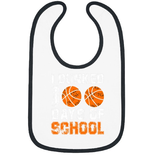 I Dunked 100 Days Of School Basketball 100 Days Smarter Boys Bibs
