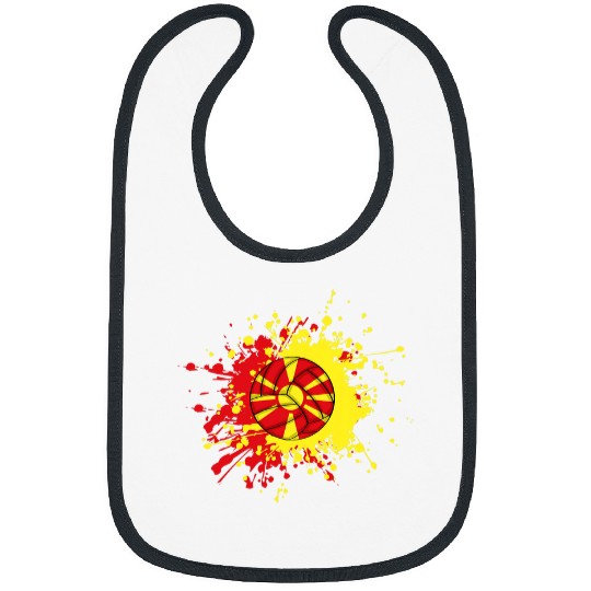 Macedonian Volleyball With The Flag Of North Macedonia Bibs