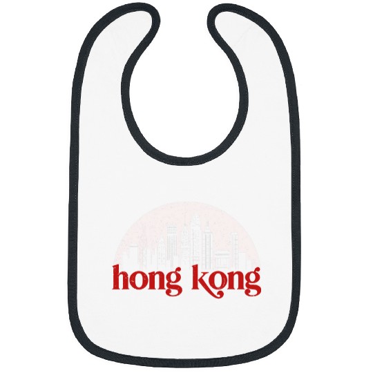 Hong Kong China vintages Classic City Skyline Cityscape Art Bibs