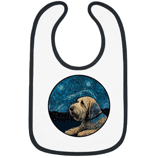Otterhound Starry Night Painting Dog Mom Dad Bibs