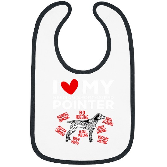 I Love My German Shorthaired Pointer GSP Dog Bibs