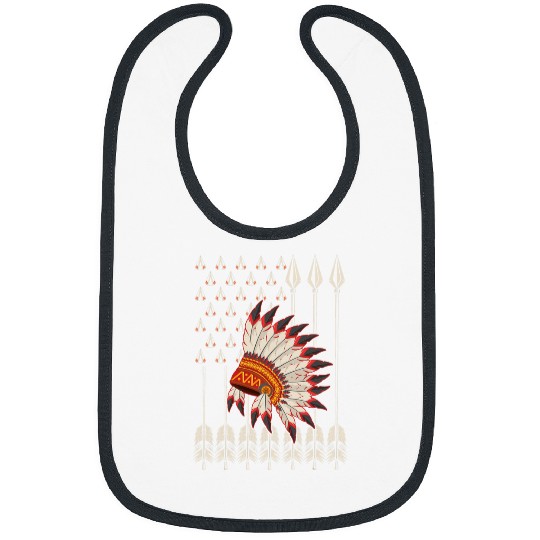 Native American Chief Traditional US Flag Bibs